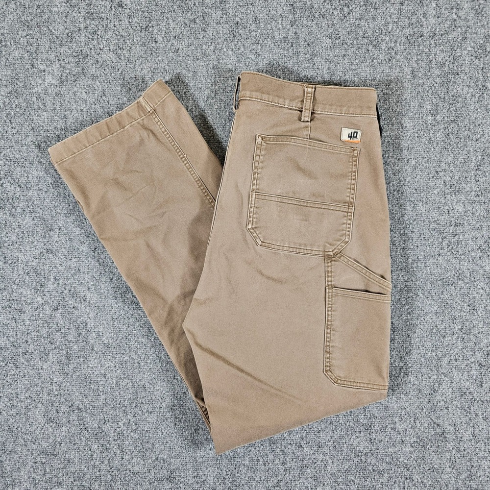 40 Grit Duluth Trading Carpenter Pants Workwear Brown Mens Tag 36x34 Act 34x31‎